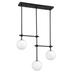 Kendal Lighting Phoenix 25 Inch 3 Light Linear Suspension Light - PF101-3LBR-BLK