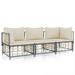 Irfora 3 Piece Patio Set with Cushions Anthracite Poly Rattan