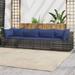 Irfora 4 Piece Patio Set with Cushions Gray Poly Rattan