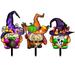 3Pcs Acrylic Gnome Stakes Halloween Garden Gnome Stakes Outdoor Gnome Garden Sign Stakes