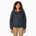 Dickies Women's Fleece Lined Duck Canvas Jacket - Rinsed Diesel Gray Size XS (FJ700)