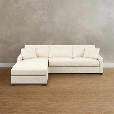 Addison Upholstered Sectional Collection - Build Your Own, Armless Chair, Armless Chair/Textured Chenille Snow - Grandin Road