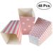48pcs Popcorn Carton Rugby Stripe Wave Dot Pattern Decorative Dinnerware for Birthday Parties / Baby Showers / Graduations (Light Pink)