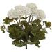 2 Pack White Artificial Geranium Flower Bush | 18-Inch Tall Realistic Faux Geraniums for Indoor and Outdoor Use | Lifelike Geranium Bushes for Home or Garden DÃ©cor