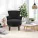 360 Degree Sherpa Swivel Accent Chairs Modern Wingback Barrel Chair Club Chairs with Metal Swivel Base for Living Room