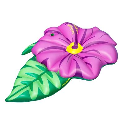 70" Inflatable Green and Pink Summer Hibiscus Flower Lounge Pool Float