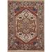 Heriz Serapi Indian Accent Rug Hand-Knotted Beige Wool Carpet - 2'0" x 3'0"