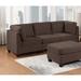 Modern Cushion Couch Sofa Set with 4 Linen Like Fabric Corner Sofa and 1 Cocktail Ottoman & Armless Chair