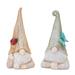 Gnome Statue with Wood Grain Design (Set of 2) - 5.25" x 4.75" x 10"