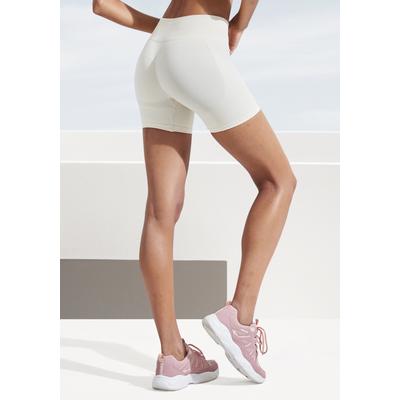 Funktionsshorts LASCANA "Po Push Up", Damen, Gr. M (40/42), N-Gr, beige (sand), Rippware, Obermaterial: 91% Polyamid, 8% Elasthan, 1% Polyester, unifarben, sportlich, figurbetont ca. Mitte Oberschenkel, Hosen, mit Rippstruktur und Shapingeffekt,...