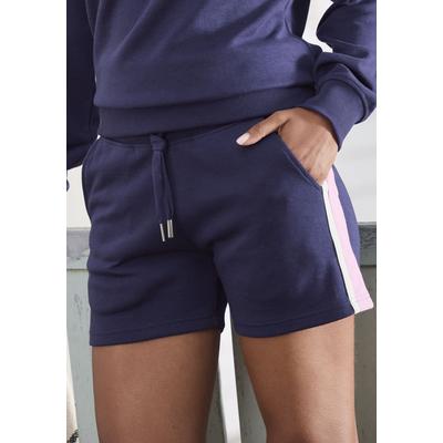 Sweatshorts VIVANCE, Damen, Gr. 48/50, N-Gr, bunt (marine, rosa), Sweatware, Obermaterial: 60% Baumwolle, 40% Polyester, unifarben mit Farbeinsätzen, modisch, lässig geschnitten kurz, Hosen, mit Kontrast Einsätzen, Loungewear Image