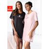 Sleepshirt VIVANCE DREAMS, Damen, Gr. 48/50, N-Gr, bunt (schwarz, schwarz, weiß kariert, rosa, rosa, schwarz kariert), Single Jersey, Obermaterial: 100% Baumwolle, bedruckt, casual, loose fit kurz, Rundhals, Halbarm eingesetzt Overlocknaht...