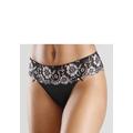 String LASCANA "Wanda Dessous", Damen, Gr. 52/54, rosa (schwarz, rose), Microtouch, Spitze, Obermaterial: 80% Polyamid, 12% Polyester, 8% Elasthan, Unterhosen, mit Stickerei Spitze in blumiger Optik