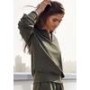 Sweatshirt FCUK, Damen, Gr. 36/38, grün (khaki), Sweatware, Obermaterial: 60% Baumwolle, 40% Polyester, modisch, lässig geschnitten normal, tiefer V-Ausschnitt, Langarm angesetztes Bündchen, Sweatshirts, Sweatshirt mit V-Ausschnitt und großen...