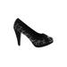 Christian Siriano for Payless Heels: Slip-on Stilleto Cocktail Party Gray Leopard Print Shoes - Women's Size 7 1/2 - Round Toe