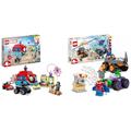 LEGO 10791 Marvel Spideys Team-Truck & 10782 Marvel Spidey und Seine Super-Freunde Hulks und Rhinos Monster Truck-Duell, Spider-Man-Set, Superhelden-Spielzeug zum Bauen ab 4 Jahren