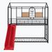 Home Decor Panel Bed Frame, Bunk Beds Canopy Bed Bedroom Sets Wood & Metal/Metal in Red | 82.75 H x 41.25 W x 77.85 D in | Wayfair DAGEMF291674AAJ