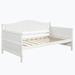 Home Decor Twin Solid Wood Daybed Wood/Wicker/Rattan in White/Brown | 35.407 H x 78.207 W x 42.307 D in | Wayfair ERGEWF192860AAK