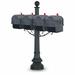 Visby Mounted Multi-Family Mailbox w/ Post Included Steel in Black Postal Products Unlimited, Inc | 66 H x 60 W x 22 D in | Wayfair N1026022