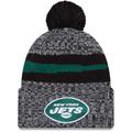 Men's New Era Black York Jets 2023 Sideline Cuffed Knit Hat With Pom