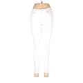 Jeggings - Mid/Reg Rise Skinny Leg Boyfriend: White Bottoms - Women's Size 6 Petite - Stonewash