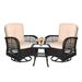 Bayou Breeze Vreeland 3 Pieces Swivel Rocker Patio Set Rocking Chairs Patio Furniture Sets w/ Thickened & Glass-top Bistro Set For Porch | Wayfair