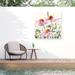 Red Barrel Studio® Samuel Dixon Daisy Garden Views I Outdoor Canvas All-Weather Canvas, Wood in Orange/Pink/Green | 24 H x 24 W x 1.5 D in | Wayfair