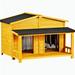 Tucker Murphy Pet™ Deiren Dog House Wood House in Yellow | 32.13 H x 47.33 W x 23.73 D in | Wayfair E162AA7A966247F3A6AE08017BE467E1