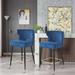 Everly Quinn Donyae 27.62" Stool Wood/Upholstered in Blue | 37.82 H x 19.32 W x 19.72 D in | Wayfair F83E78D92DEE492CB320913F66D12666