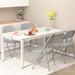 Inbox Zero Landsbaugh Steel Stackable Folding Chair Folding Chair Set, Easy Storage, 350 lbs Capacity in Gray | 30.5 H x 18.7 W x 17.5 D in | Wayfair