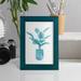 Red Barrel Studio® Watercolor House Plant VI -Framed Print W/Glass Paper, Solid Wood in Black/Blue/Green | 6 H x 4 W x 1 D in | Wayfair
