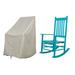 Red Barrel Studio® Emjay Outdoor Rocking Chair w/ Rocking Chair Cover, Polyester in Blue | 45.25 H x 27 W x 34 D in | Wayfair