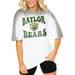 Women's Gameday Couture White/Gray Baylor Bears Campus Glory Colorwave Oversized T-Shirt