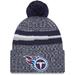 Men's New Era Navy Tennessee Titans 2023 Sideline Cuffed Knit Hat With Pom