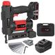 Werktough 20v Cordless Staple Gun Brad Nailer 2 in 1 1 Hour Fast Charger 2000MA Lithium Battery 2000pcs Free Staples(Type55 20mmx1000+Type47 25mmx1000) in Tool Case