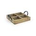 Front of the House TCS014NAW21 4 Compartment Rectangular Condiment Caddy - Wood, Natural, Brown