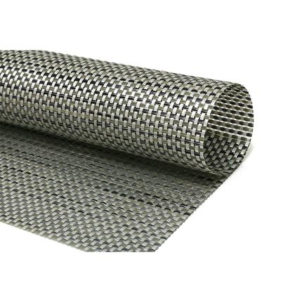Front of the House XPM042SIV83 Square Metroweave Woven Vinyl Placemat - 14" x 13", Silver, Multi-Colored