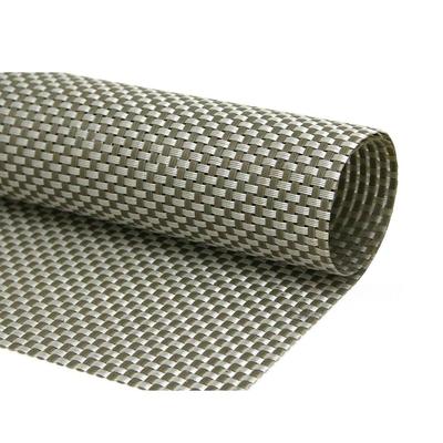 Front of the House XPM068GRV83 Rectangular Metroweave Woven Vinyl Placemat - 14" x 11", Sage, Multi-Colored