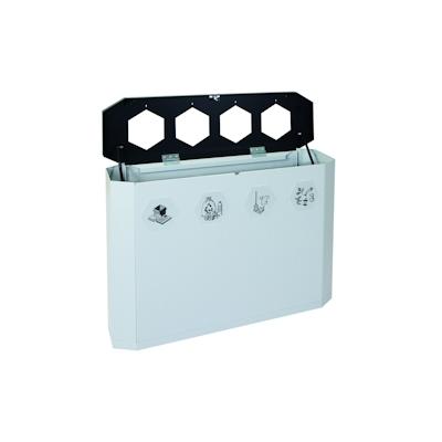 Sixco Recycling-Station-4fach, 4 x 45 Liter, lichtgrau Image