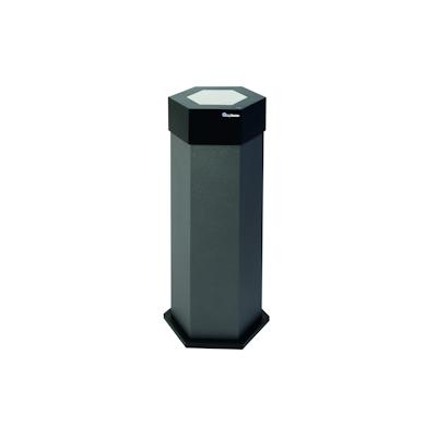 Sixco Abfallsammler retro-modern, sechseckig, eisenglimmer, 45 Liter, mit Klappe aus Edelstahl Image
