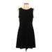 Apt. 9 Casual Dress - A-Line Crew Neck Sleeveless: Black Solid Dresses - Women's Size Large