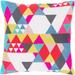 Figura Geometric Modern White Feather Down or Poly Filled Throw Pillow 22-inch