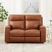 Hydeline Venice Zero Gravity Power Recline and Headrest Top Grain Leather Loveseat with Built in USB Ports and Cup Holder