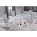 Somette Maya Extendable Glass Dining Set with Tall Back Chairs