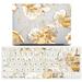 CatXQ Flower Series Case for MacBook Pro (15-inch 2016-2019 Models: A1707 / A1990) Hard Shell Case with Keyboard Cover Set - C