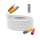 FITE ON 150FT White BNC Video Cable Transmitting Power and Video Signals with Solid Nickel-Plated Connectors and High-speed Transmit Video Signals