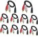 10Pack 3.5mm Audio to 2 RCA Cable 1/8 Stereo Female to 2RCA Male Y Splitter Aux