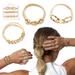 Bracelet Hair Ties With Gold Elastic for Women 2 in 1 No Crease Hair Ponytails & Elastic Ponytail Holders Elastic Hair Ring Ropes Hair Accessories (3 Pcs Gold)