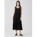 Silk Tiered Dress - Black - Eileen Fisher Dresses
