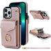 for iPhone 13 Pro Max Case Wallet Card Holder Kickstand Mental Ring Leather for iPhone 13 Pro Max Case Card Slot iPhone 13 Pro Max Case for Girls Women + 1* Sling Lanyard -Pink